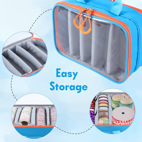 Washi Tape Box Organizer Clear Sticker Storage Box with Adjustable Division