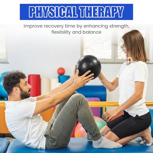 9 Inch Bulk Pilates Balls Resistance Bands Set - color: Black
