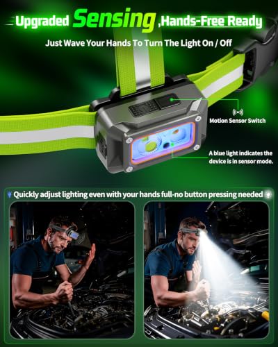 Running Lights For Runners,Sensor Mode Headlamp 2in1 Reflective Vest Light