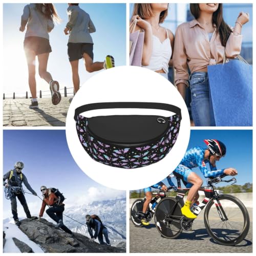 Dujiea Fanny Pack, Cute Flying Bats Waist Bag With Headphone Hole Belt Bag Adjustable Sling Pocket Fashion Hip Bum Bag For Women Men Kids Outdoors Casual Travelling Hiking Cycling - color: Cute Flying Bats
