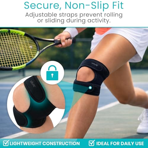 Vive Patellar Dual Strap Knee Support - Knee Stability Brace for Men - size: Large