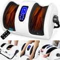 Best Choice Products Shiatsu Foot Massager with Heat for Plantar Fasciitis & Neuropathy, Kneading Foot & Calf Massager with Remote, 360° Adjustable Handle, Rolling & Compression Massage - White - color: White