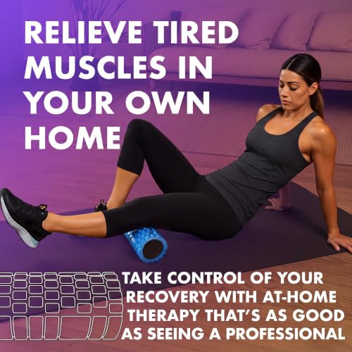 321 STRONG Patented 3-Zone Massage Roller, Medium Density for Exercise - color: Blue