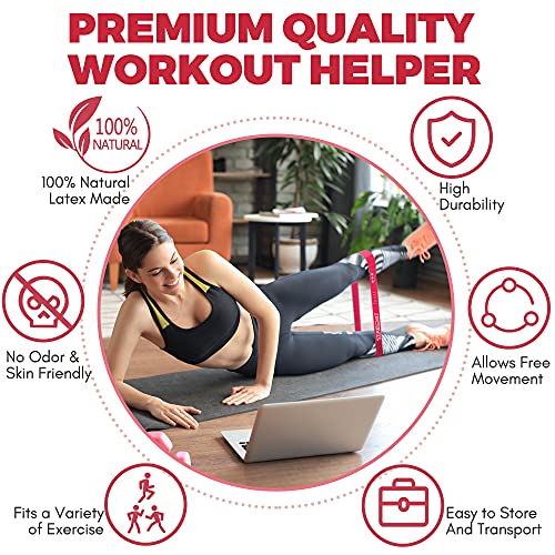 Resistance Bands for Men and Women with Different Resistance Levels for Shaping Legs & Glutes - Exercise Band for Gym, Yoga, Home Exercise, Workout with Carrying Bag & Posture Guide