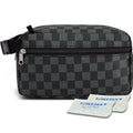 Fammart Freezable Snack Bag with Removable Ice Packs, Small Insulated Lunch Bag Mini Cooler, Leakproof Reusable Snack Lunch Box with Buckle Handle for Work, Travel, Office - Checkered Gray - color: with Ice Packs - Checkered Gray