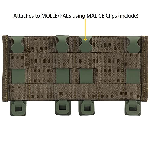 Triple Molle Mag Pouch 5.56 Tactical Open Top Magazine Holder Carrier with Quick Release Magazine Pouch Insert - color: RG