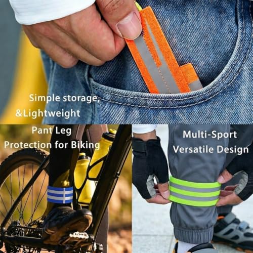 Reflective Bands 2 Pack High Visibility Adjustable Wrist Ankle Arm Leg Straps for Running Cycling - color: GREEN, size: One Size