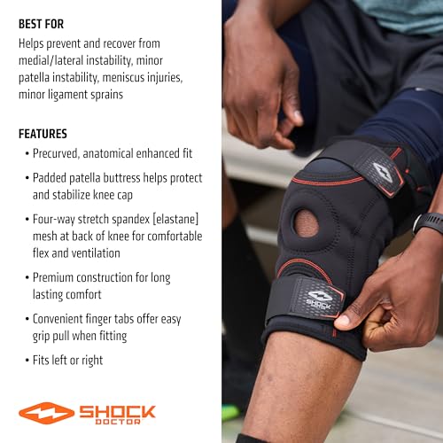 Shock Doctor Knee Brace , Compression Knee Brace for Men & Women, Stability, Patella Instability, Meniscus & Ligament Injuries - size: Small