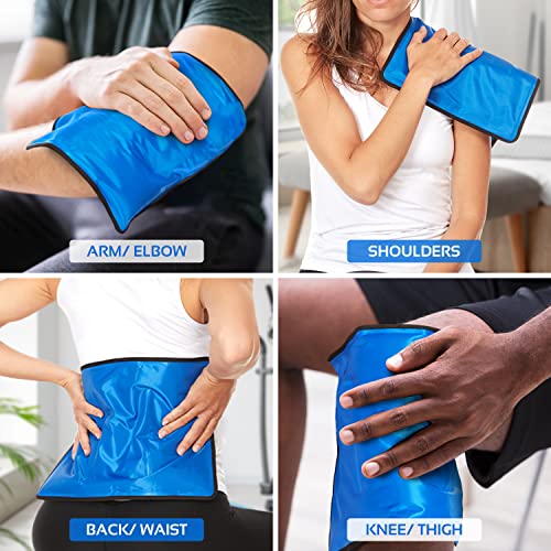 Reusable Ice Packs for Injuries Reusable | 11"x 14.5"- 2 Pack XL | Hot & Cold Pack | Large Ice Pack for Back Pain Relief, Flexible When Frozen | Cold Compress for Back, Knee, and Shoulder Injuries - color: Blue 1