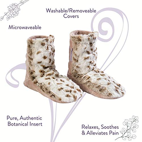 Sonoma Lavender Spa Booties, Microwavable Heated Slippers, Luxury Herbal Booties, Herbal Aromatherapy Foot Warmer - color: Arctic Circle, size: 10