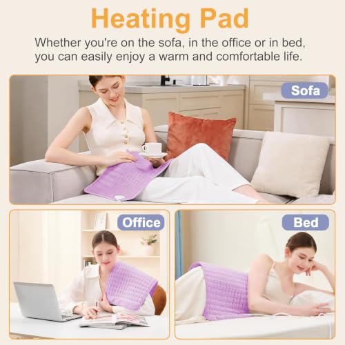 Heating Pad,Electric Heating Pad,Heating Pad for Back (Lavender, 24"x12") - color: Lavender, size: 24x12 Inch