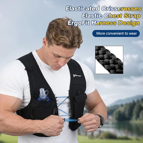 Running Vest for Women Men, Lightweight Hydration Vest for Training Runs - size: Medium-Large
