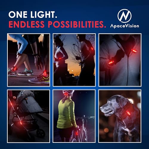 EverLightFX USB Rechargeable LED Safety Light 2 Pack, Clip On Strobe Light - color: Red