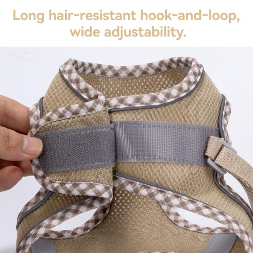 Petank Step in Dog Harness No Pull and Leash for Small Medium Dogs Cats. - color: Brown, size: XXS
