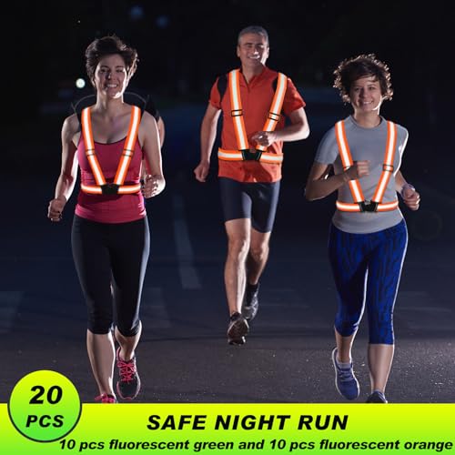 Hercicy 12 Pcs Reflective Safety Vest Hi Vis Adjustable Straps Orange - color: Orange