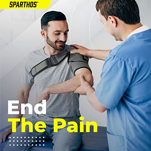 Sparthos Rotator Cuff Shoulder Brace for Women & Men - Support - Gray-XXL - color: Gray/Black, style: XXL