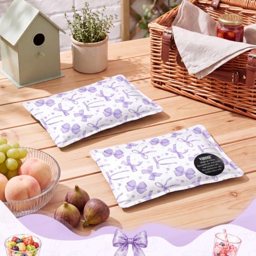 VIHOSE 2 Pcs Ice Packs for Lunch Box Bag - color: Purple, style: Bow