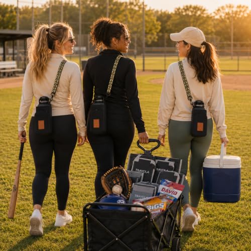 Water Bottle Holder with Strap - Crossbody Waterbottle Bag - color: Black