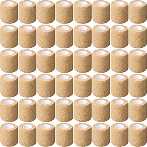 Treela 48 Pack Self Adhesive Wrap Bandage,Nude,2 Inches X 5 Yards - color: Nude, size: 2 Inch X 5 Yards