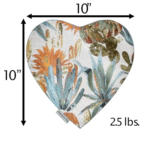 Heat Pack - Microwavable Heating Pads - Microwave Heating Pad for Pain Relief & Comfort - Suitable for The Neck, Back, Shoulders, Hips, Stomach Cramps & More - Neck Heat Wrap - Valentine - Gift - size: HEART, style: Cactus Garden