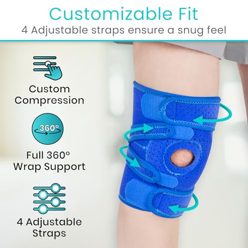 Vive Knee Brace for Meniscus Tear - ACL & Patella Support for Men, Women - color: Blue