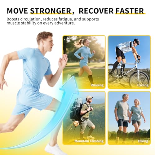 CAMBIVO Calf Compression Sleeve 3 Pairs Footless Compression Socks Running - color: Black, size: Small-Medium