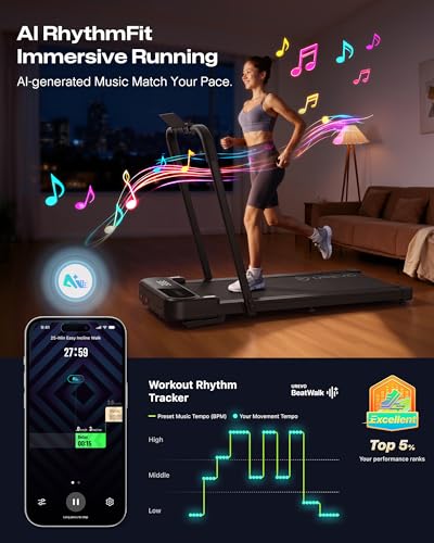 UREVO Strol 2E Pro Smart Walking Pad Treadmill with APP, 12% Incline, Compact Walking Pad with Safety Handle, Plug & Play, Desk Treadmill with LED Display, Walking & Running for Home Office - color: Black