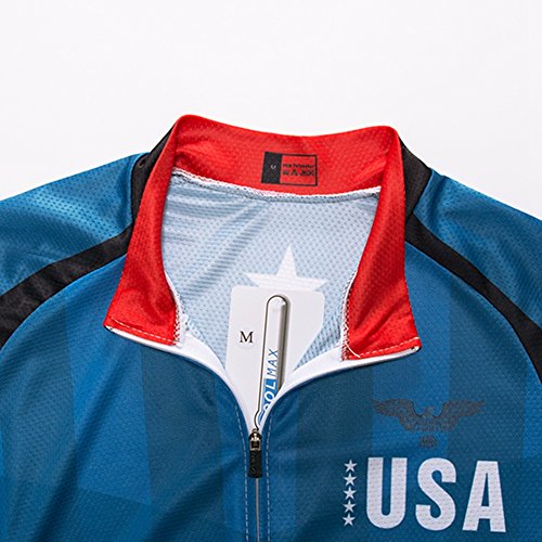 Men's USA Cycling Jersey Short Sleeve Biking Shirts Breathable with Pockets - color: Cycling, size: X-Large