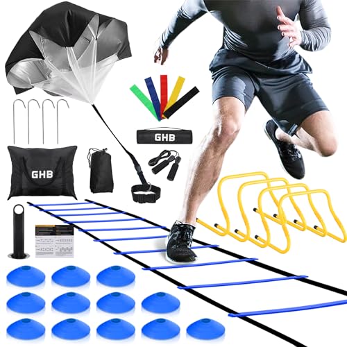 GHB Agility Ladder,Football Training Equipment Set - color: Blue