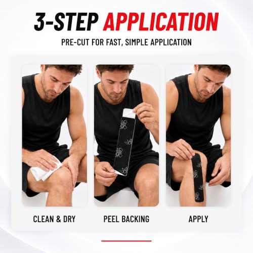 PreCut Kinesiology Tape 80 Strips 4 Rolls Elastic Athletic Sports Tape - style: Tape Roll