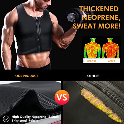 A+ Choice Sauna Vest Waist Trainer for Men - Mens Sauna Suit Double Sweat Belt Body Shaper for Gym Workout Exercise - size: 6XL (Waist46"-48")