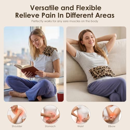 Microwave Heating Pad 6 x 12 Small Heating Pad Microwave, Microwave Bean Bag Heating Pad for Neck and Shoulders, Moist Heat Pack Pillow Warm Compress for Knee, Muscles, Joints, Wrist (Leopard Print) - color: 6 X 12" Leopard Print - 1 Pack