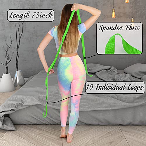 Scotamalone Stretching Yoga Strap Physical Therapy Stretch Bands - color: green