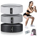 Fabric Resistance Bands for Working Out, 3 Levels Non-Slip Booty Bands for Glutes and Legs, Cloth Exercise Bands Sets with Carry Bag & Workout Guide, Light/Medium/Heavy (Light Grey/Grey/Black)