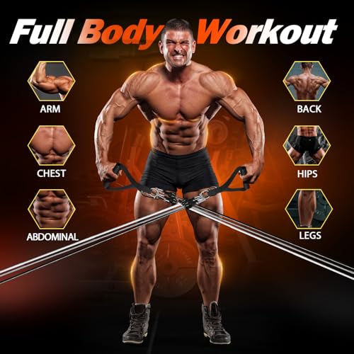 WHATAFIT Resistance Bands with Handles, 150 lb Exercise Bands Set - color: Gray
