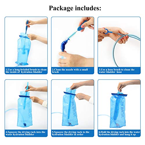 Patelai 2 Set 8 in 1 Reservoirs Hydration Bladder Cleaning Kit - color: Blue