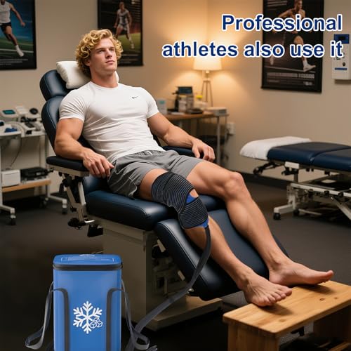 Ice Machine for Knee After Surgery, 19QT Quiet Cold Therapy Machine with Auto Timer, Adjustable Flow Control, Leak-Proof Cooler, Multi-Joint Ice Pads for Post-Op Recovery