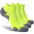 CWVLC Cushioned Athletic Ankle Compression Socks for Women Men 3/6 Pairs - color: 3-pairs Lime-green, size: X-Large