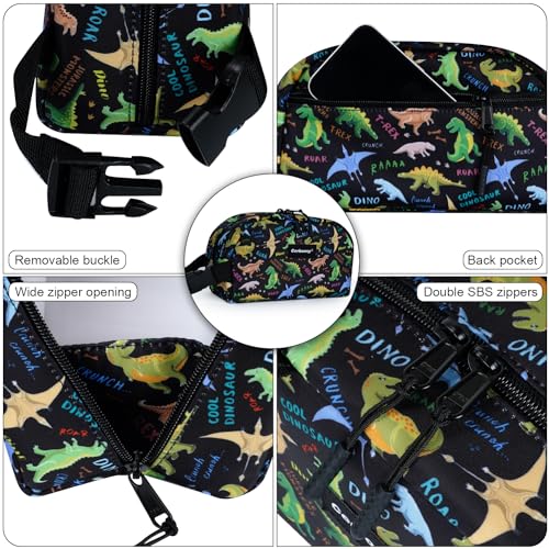 Cerbonny Small Cooler Bag,Freezable Lunch Bag,Built-in ice pack - color: Black Dinosaur