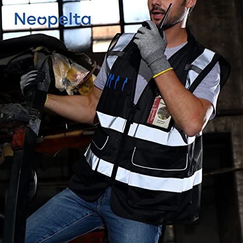Neopelta Reflective Safety Vest for Men Women with Pockets, Black Mesh M - color: Black, size: Medium