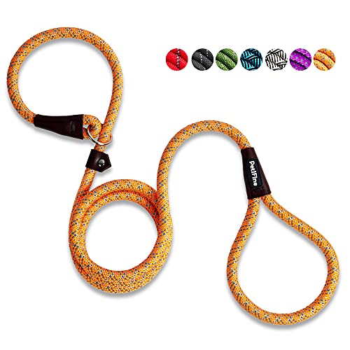 PetiFine Slip Lead Dog Leash Reflective, 6FT x 1/2" Heavy Duty Slip Leash - color: Orange, size: 1/2" x 6 FT
