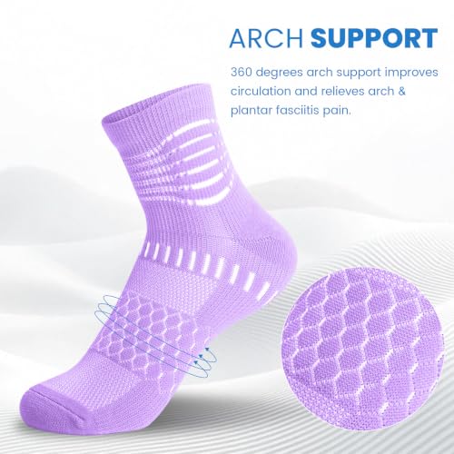 IRAMY Ankle Compression Socks Women Men Plantar Fasciitis Relief 3/5 Pairs - color: Pink(3 Pairs), size: Medium