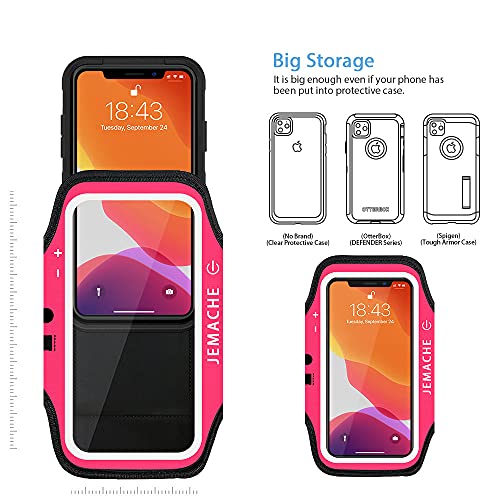 Running Armband for iPhone 17 16 15 14 13 12 Pro (Rosy) - color: Rosy