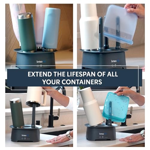 Brisa Rack: Powered Drying for reusables Water Bottles, Bags, and containers - Heated Air Drying Technology - Fast Drying Rack Appliance - Modernize eco-Living- Gray - color: Gray