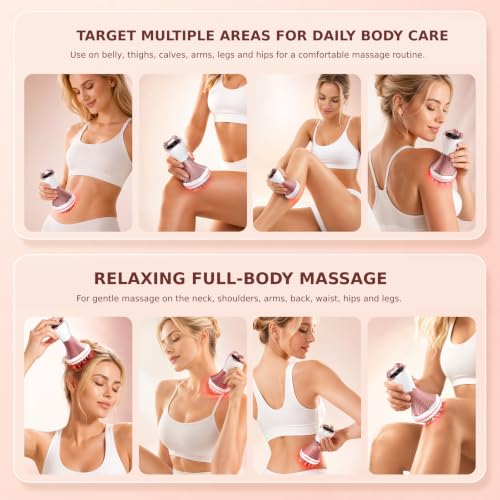 Lymphatic Drainage Massager, Anti-Cellulite Massage Tool, Pink