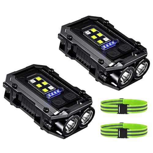 500LM LED Running Light, 2PCS Mini Magnetic Work Light with Arm Band