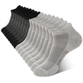 BAMBOO COOL Mens Athletic Ankle Socks Moisture Wicking Cushioned 8 Pack - color: 4*black/4*grey, size: Medium