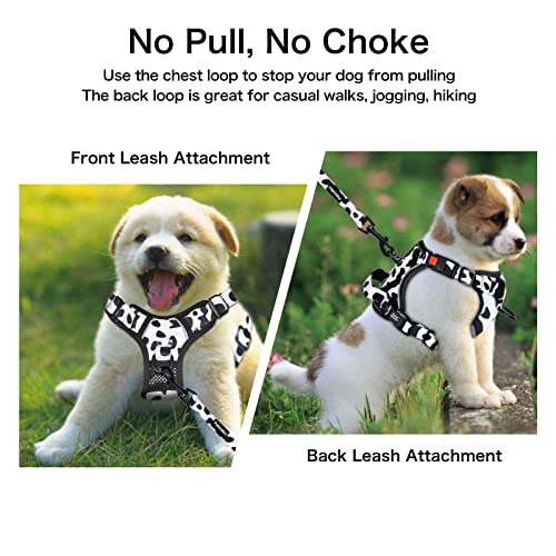 Petmolico No Pull Dog Harness and Leash Set, Cow Pattern, Small - color: Cow Pattern, size: Small