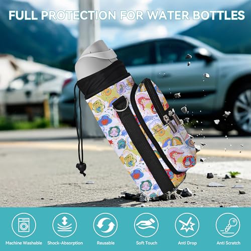 AUPET Water Bottle Sling Bag Sleeve Holder Carrier 25/32/40/64 oz,Insulated Crossbody Water Bottle Case Cover with Strap and Pockets for Men/Women Walking Hiking - color: Zodiac Fantasy, size: 25oz