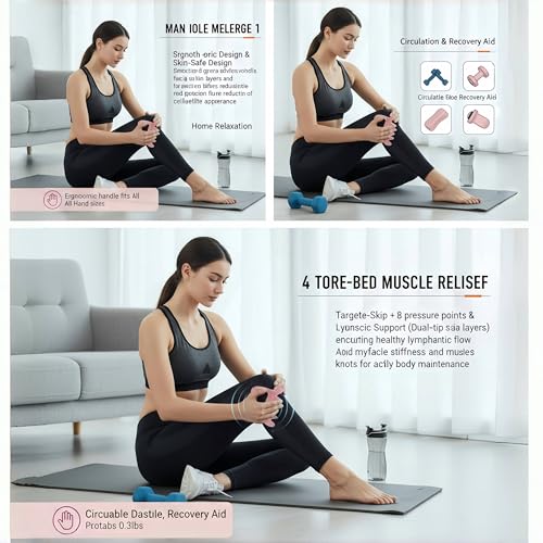 WONDERSKY Fascia Massage Tool for Cellulite & Myofascial Release - Premium Resin Body Massager Blaster for Muscle Knots, Trigger Points, Lymphatic Drainage & Pain Relief Pink